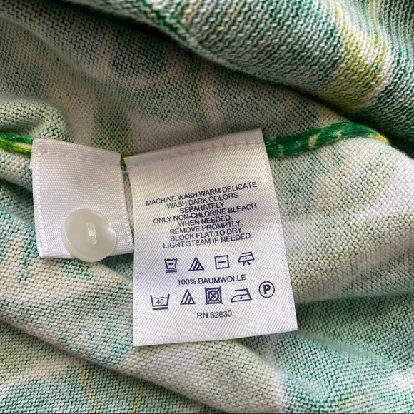 SOLD - Lands’ End Lime Print Cardigan Sweater - Picture 5 of 8